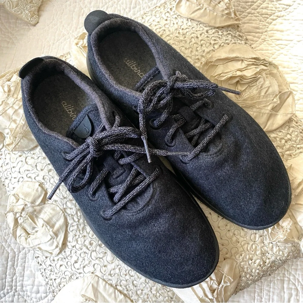 Allbirds Wool Runners Natural Charcoal Black Running Walking Sneakers Size 9 Men - Picture 15 of 16